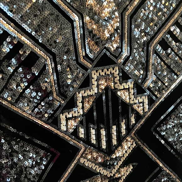 Express Black and Gold Sequin Dress - Picture 5 of 7